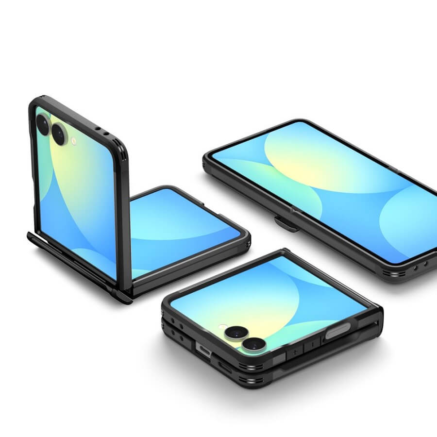 Magsafe Калъф с Предпазител за Samsung Z Flip 7, Spigen Slim Armor Pro Case, Черен (6)