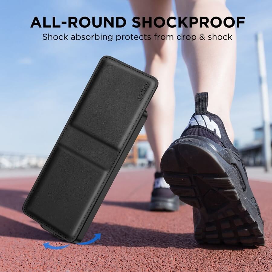 Кожен Калъф за Samsung Z Flip 7, Tech-Protect Wallet Book Case, Черен (3)