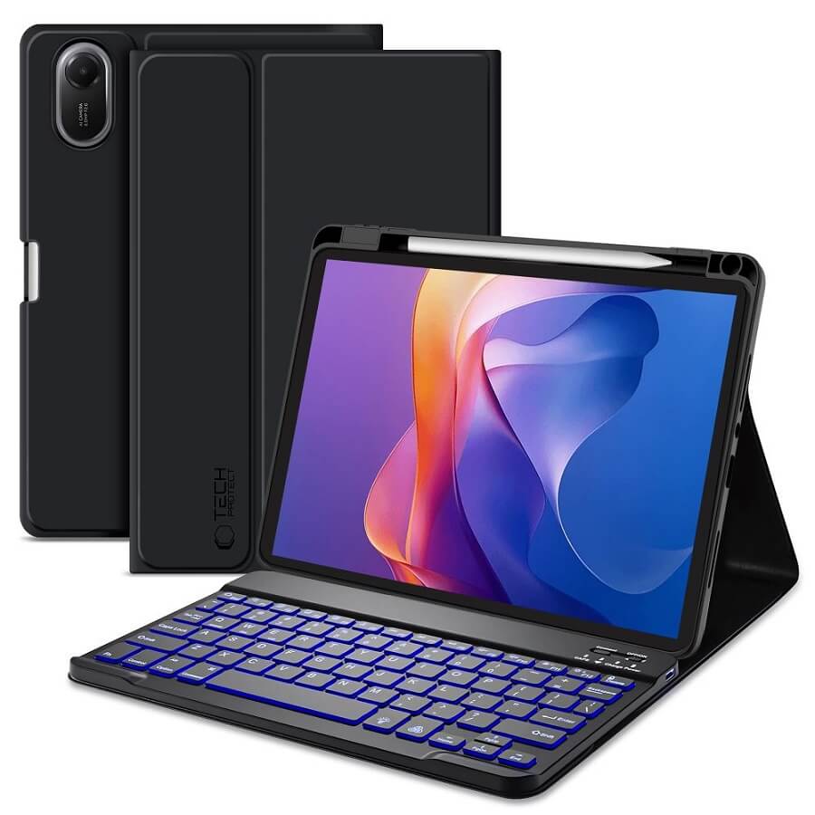 Калъф с Клавиатура за Xiaomi Redmi Pad 2 11" 2025, Tech-Protect SC Pen Keyboard Case, Черен