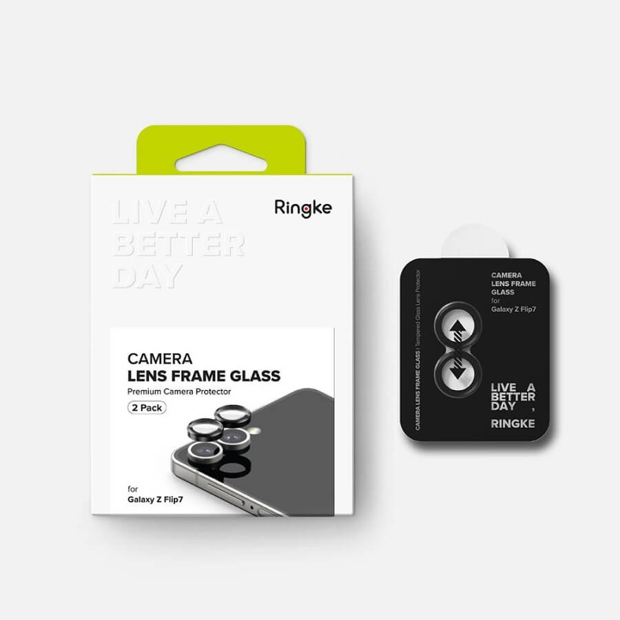 Протектор за Камерата на Samsung Z Flip 7, Ringke Cam Lens Glass 2бр., Черен (8)