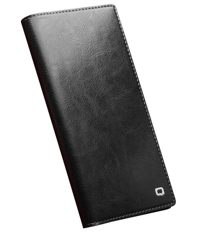 Кожен Калъф за Samsung S23 Ultra, Qialino Book Case, Черен (5)