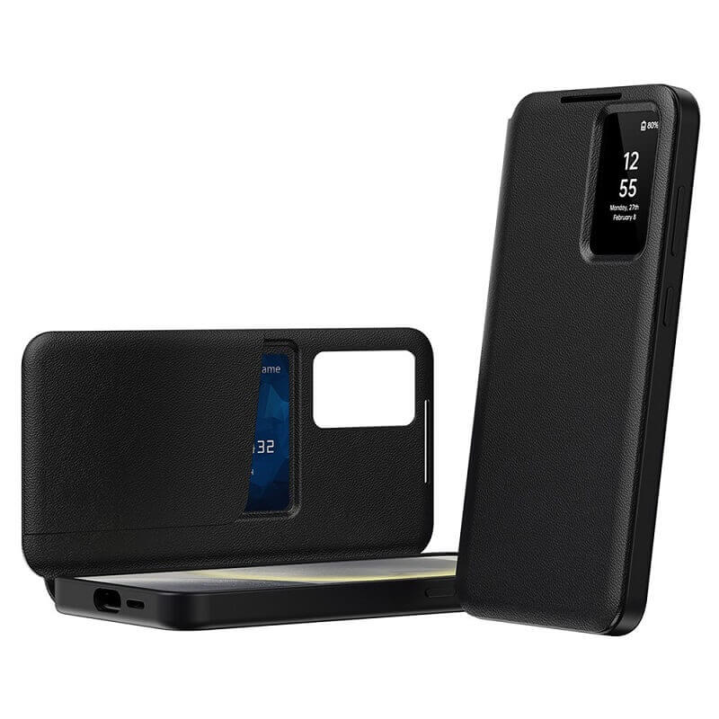 Активен Калъф за Samsung S23 Ultra, Smart Wallet Book Case, Черен (2)