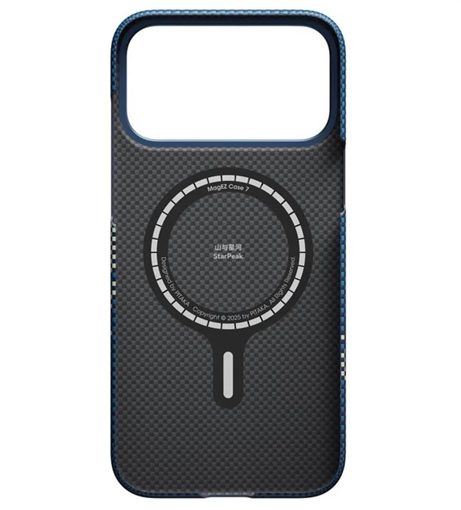 Magsafe Калъф за iPhone 17 Pro Max, Pitaka Edge Milky Way Galaxy Case, Син (6)