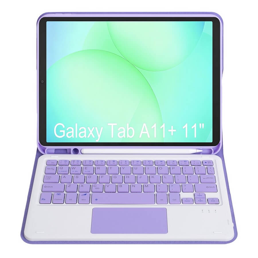 Калъф с Клавиатура за Samsung Tab A11 Plus/ A9 Plus 11", Keyboard TouchPad Case, Лилав (2)