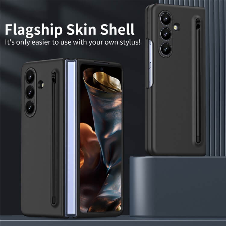 Калъф с Писалка за Samsung Z Fold 4, GKK Stylus Hard Case, Черен (3)