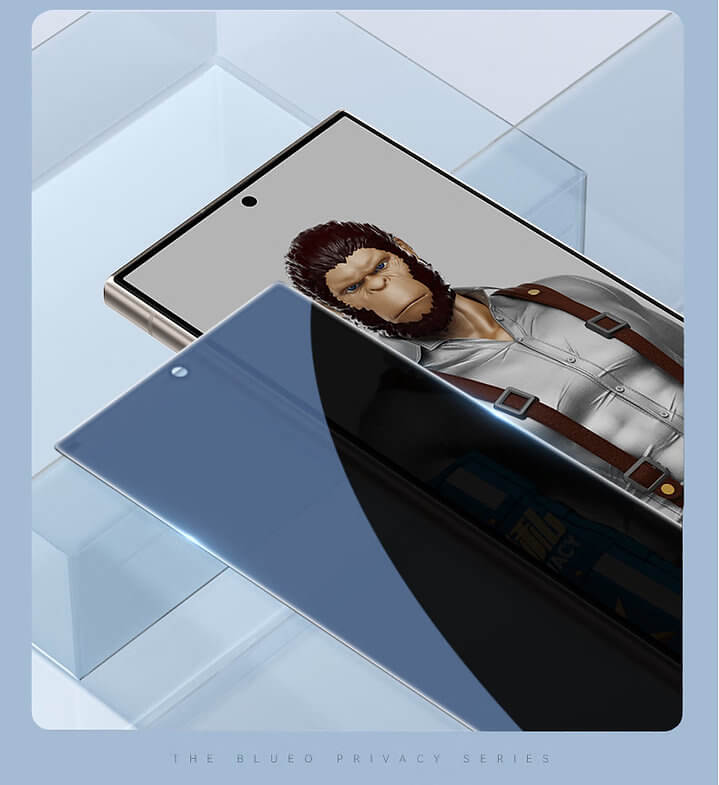 Затъмняващ Стъклен Протектор за Samsung S26 Ultra, Blueo Privacy 5D Glass, Черен (3)