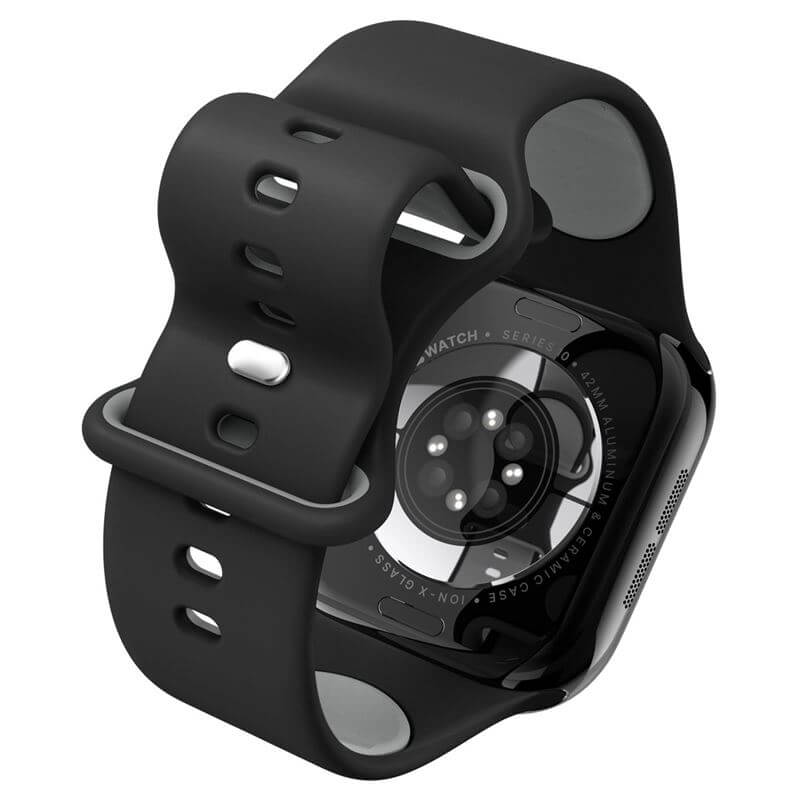 Силиконова Каишка за Apple Watch 42/ 41/ 40mm, Spigen Nano Pop Band, Черен (3)