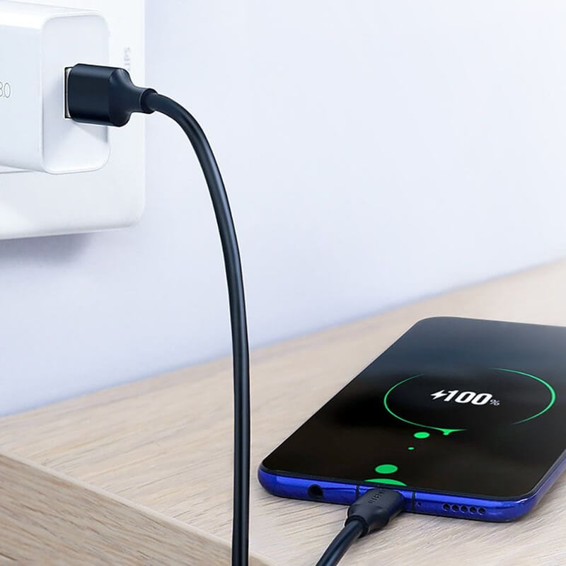 Къс USB-C към USB-A Кабел за Външна Батерия, Ugreen 3A 18W 0.25m, Черен (3)