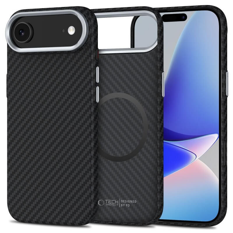 Magsafe Калъф за iPhone Air, Tech-Protect ION Carbon Case, Черен