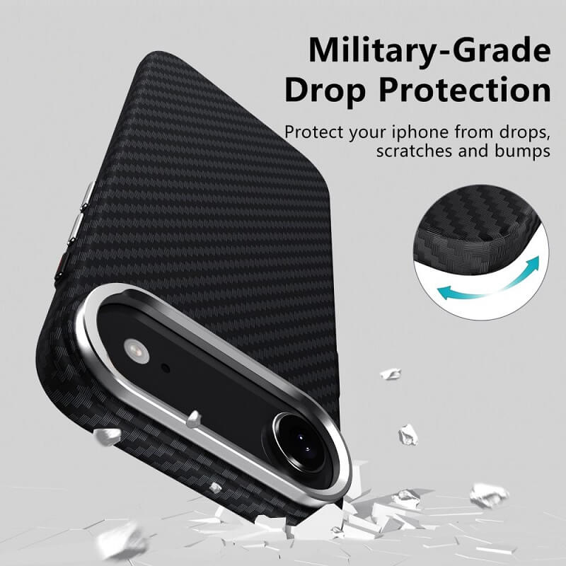 Magsafe Калъф за iPhone Air, Tech-Protect ION Carbon Case, Черен (4)