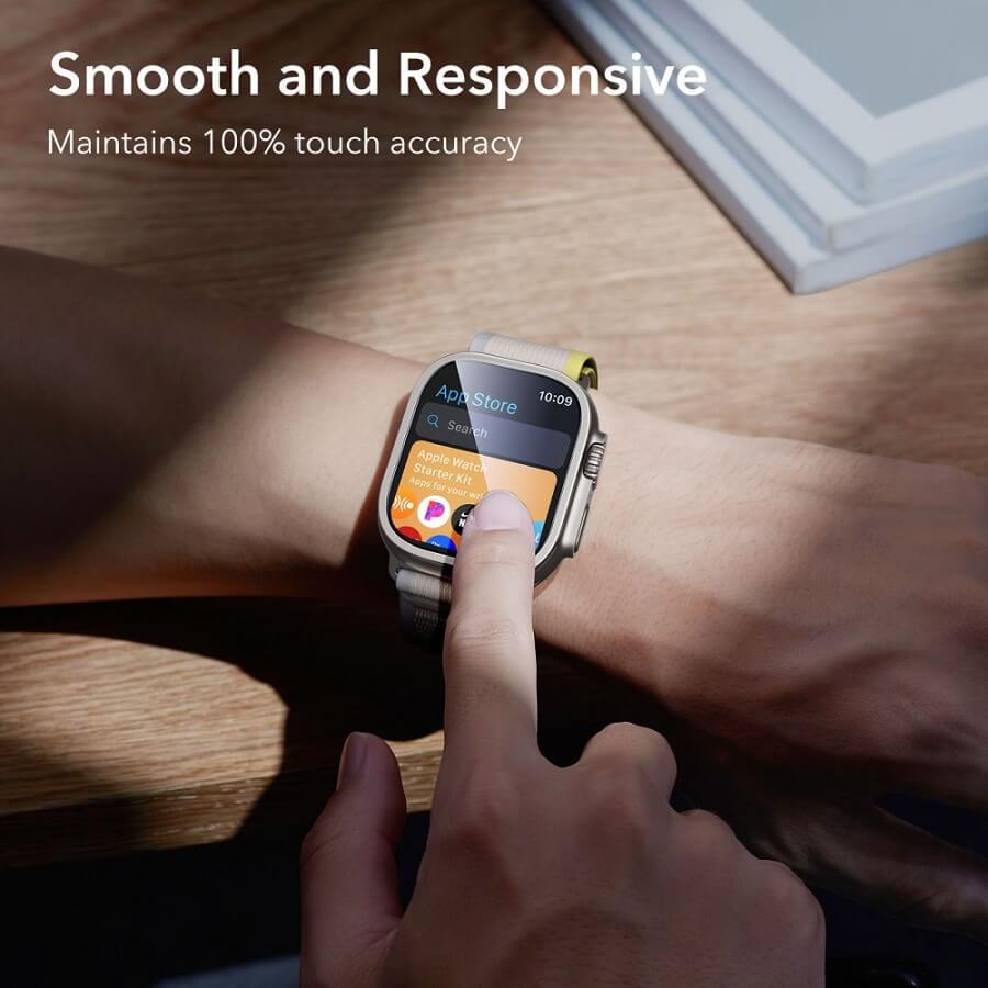Протектор за Apple Watch Ultra 49mm, ESR Armorite Glass, Сив (8)
