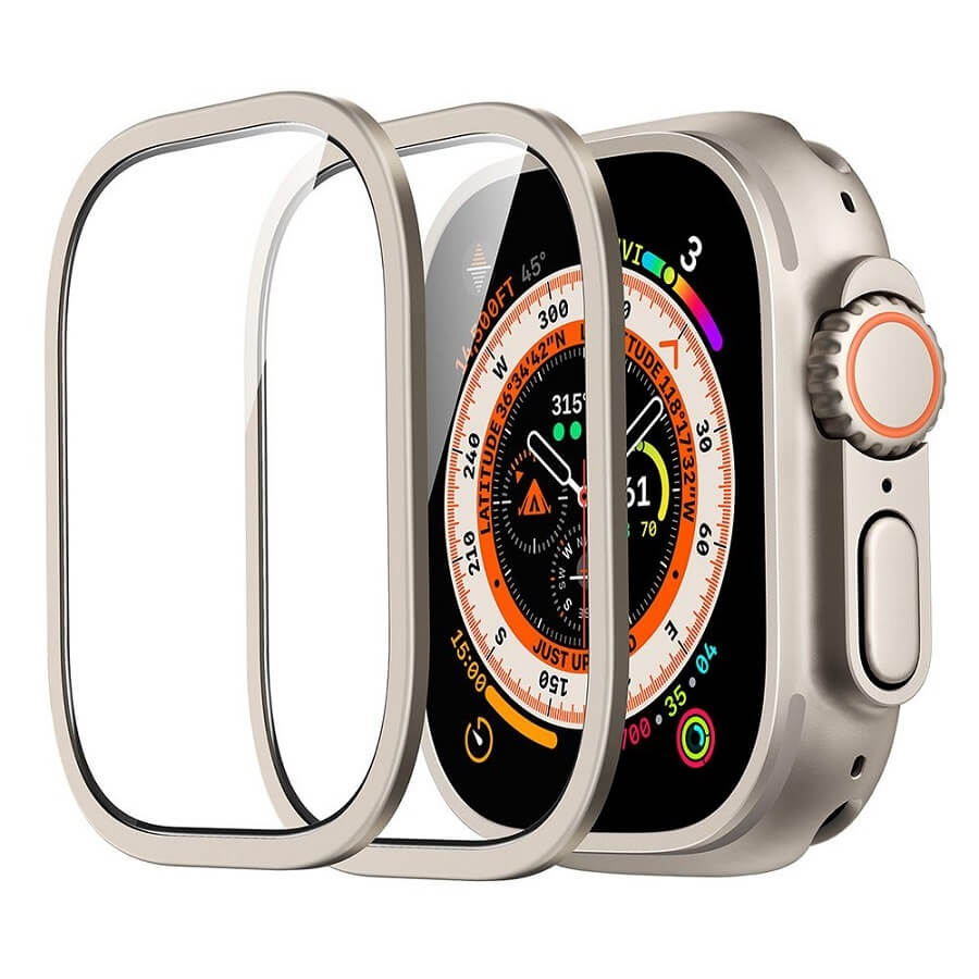 Протектор за Apple Watch Ultra 49mm, ESR Armorite Glass, Сив (2)
