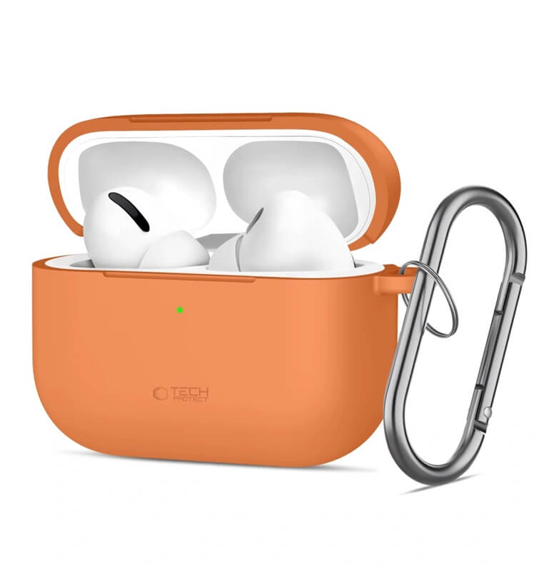 Калъф за Слушалки за Apple AirPods Pro 3, Tech-Protect Silicone Case, Оранжев