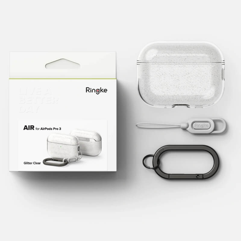 Калъф за Apple Airpods Pro 3, Ringke Air Glitter Case, Прозрачен (6)