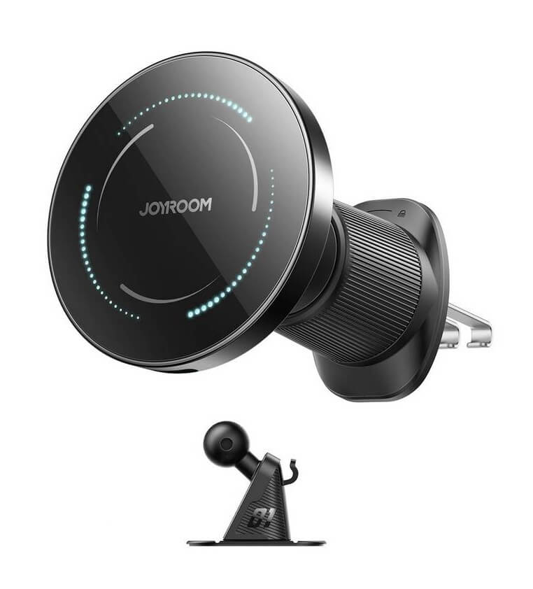 Безжично Зарядно за Кола, Joyroom MagSafe Car Charger Vent/Dash 15w, Черен