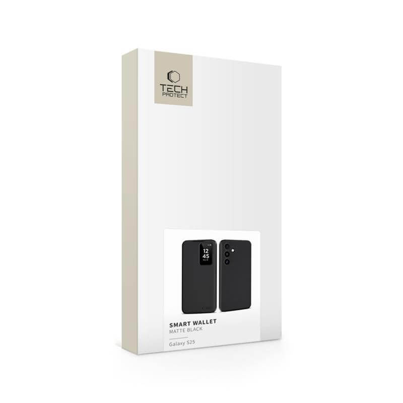 Активен Калъф за Samsung S25 FE, Tech-Protect Smart Wallet Book Case, Черен (5)