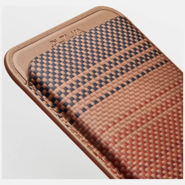 Magsafe Карбонов Калъф за Карти, Pitaka Magnetic Woven Wallet Sunset, Кафяв (6)