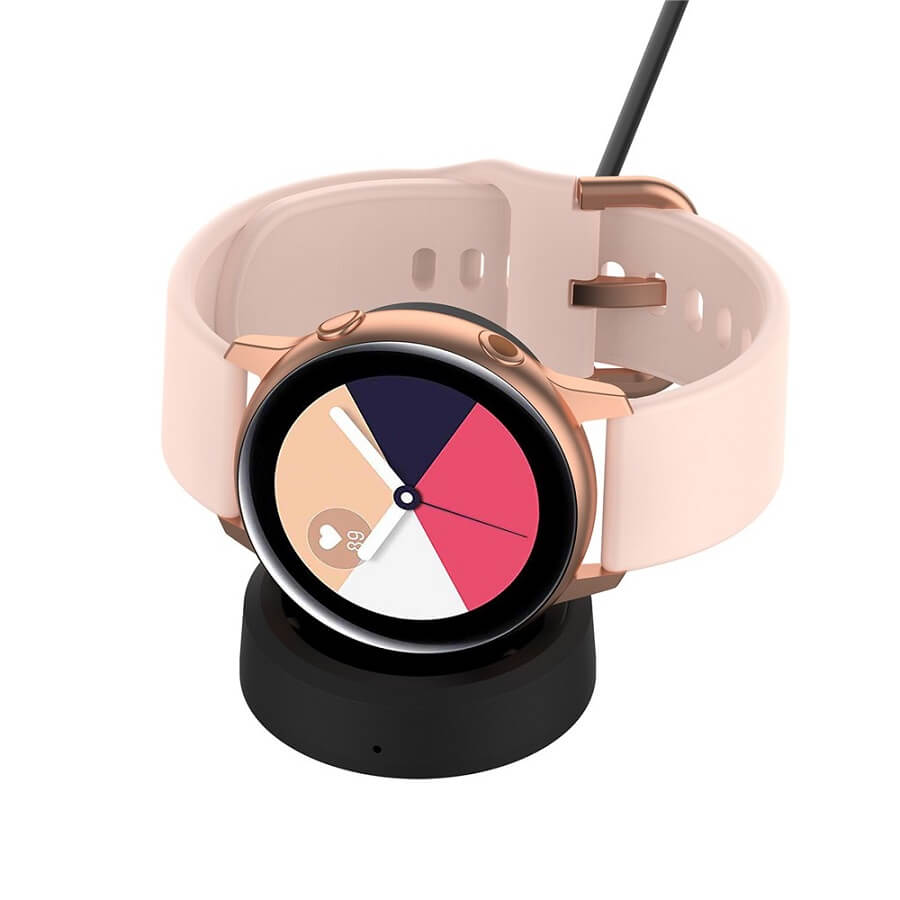 Зарядно за Samsung Watch 5/ 4/ 3/ Active, Wireless Charger, Черен (7)