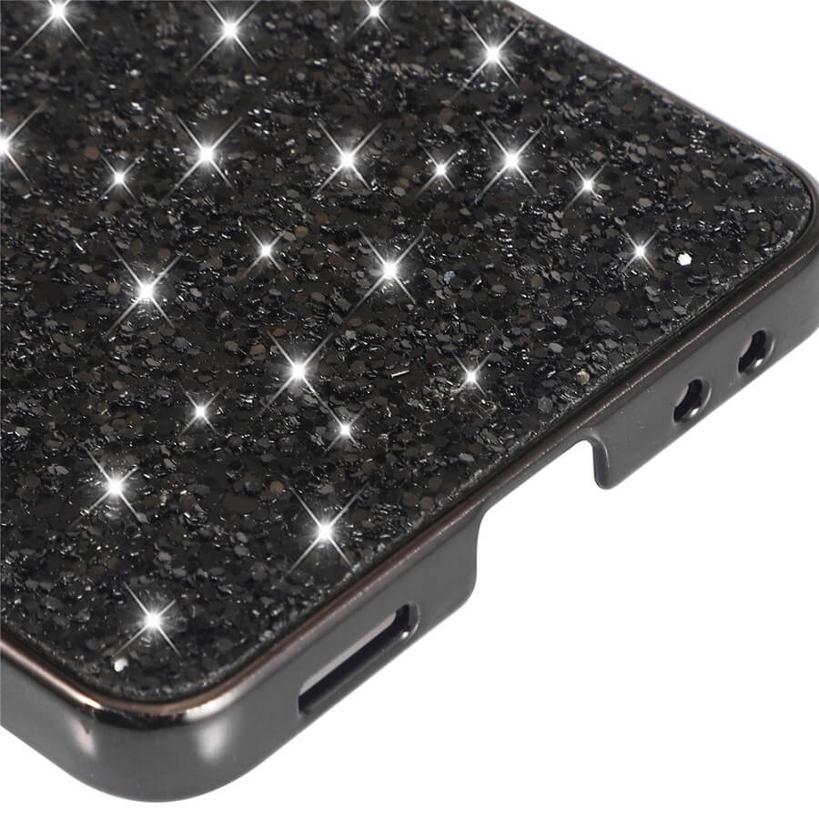 Калъф с Блестяща Декорация за Samsung Z Flip 7, Glitter Case, Черен (5)