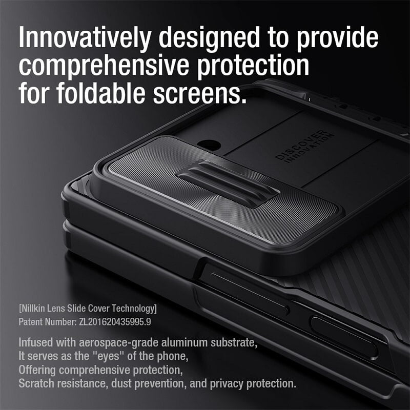 Противоударен Калъф за Samsung Z Fold 6, Nillkin CamShield Stand Case, Черен (7)