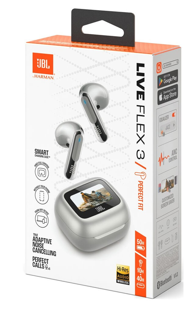 Безжични Слушалки, JBL Live Flex 3, Сребрист (7)