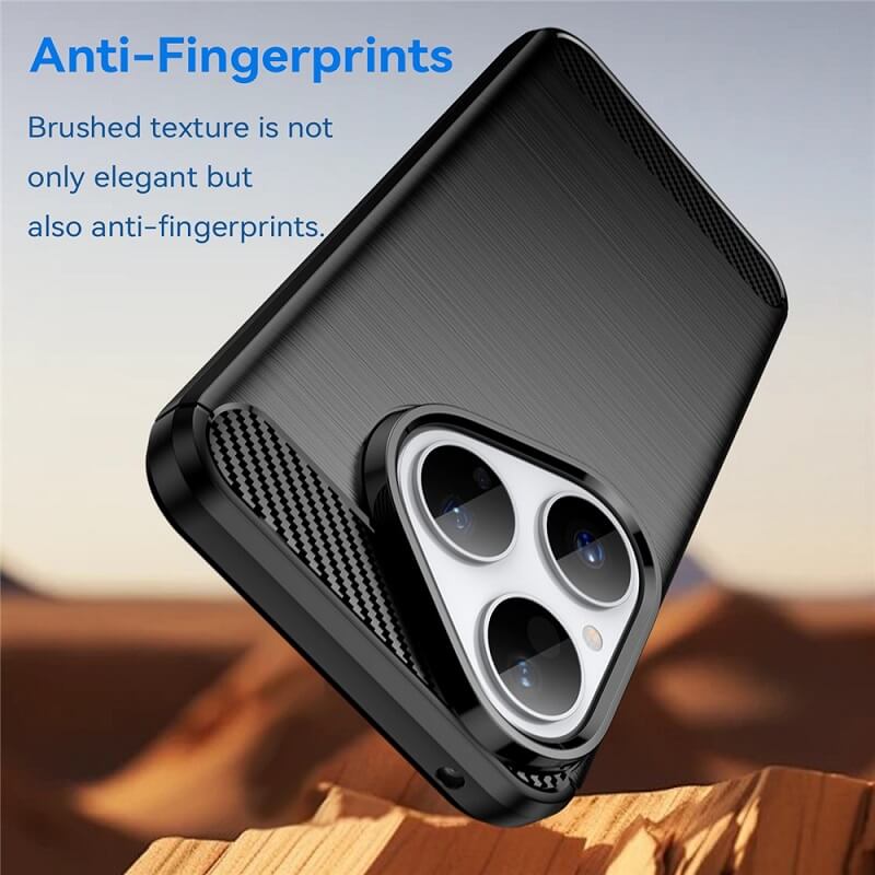 Противоударен Калъф за Huawei Pura 80, Premium Carbon Case, Черен (4)