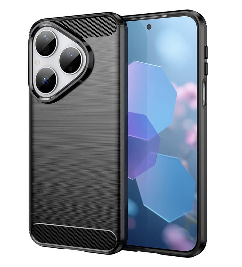 Противоударен Калъф за Huawei Pura 80, Premium Carbon Case, Черен