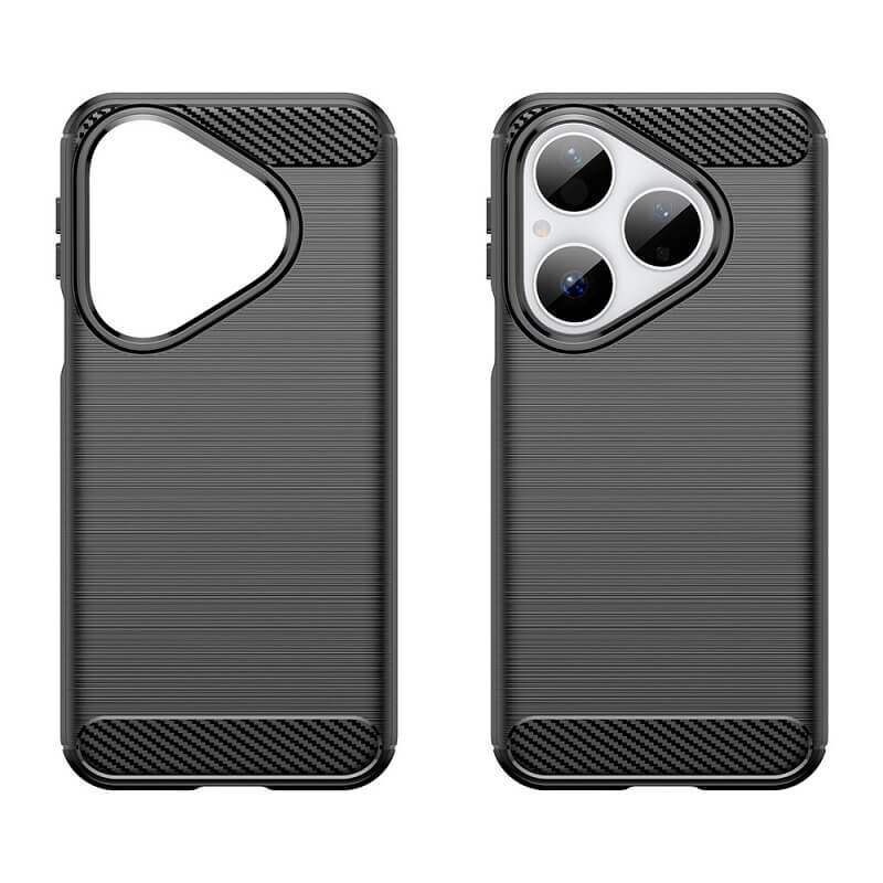 Противоударен Калъф за Huawei Pura 80, Premium Carbon Case, Черен (2)