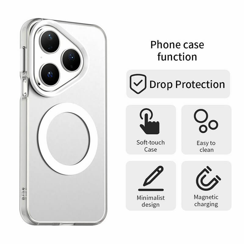 Magsafe Калъф за Huawei Pura 80, Hybrid Clear Case, Прозрачен (5)