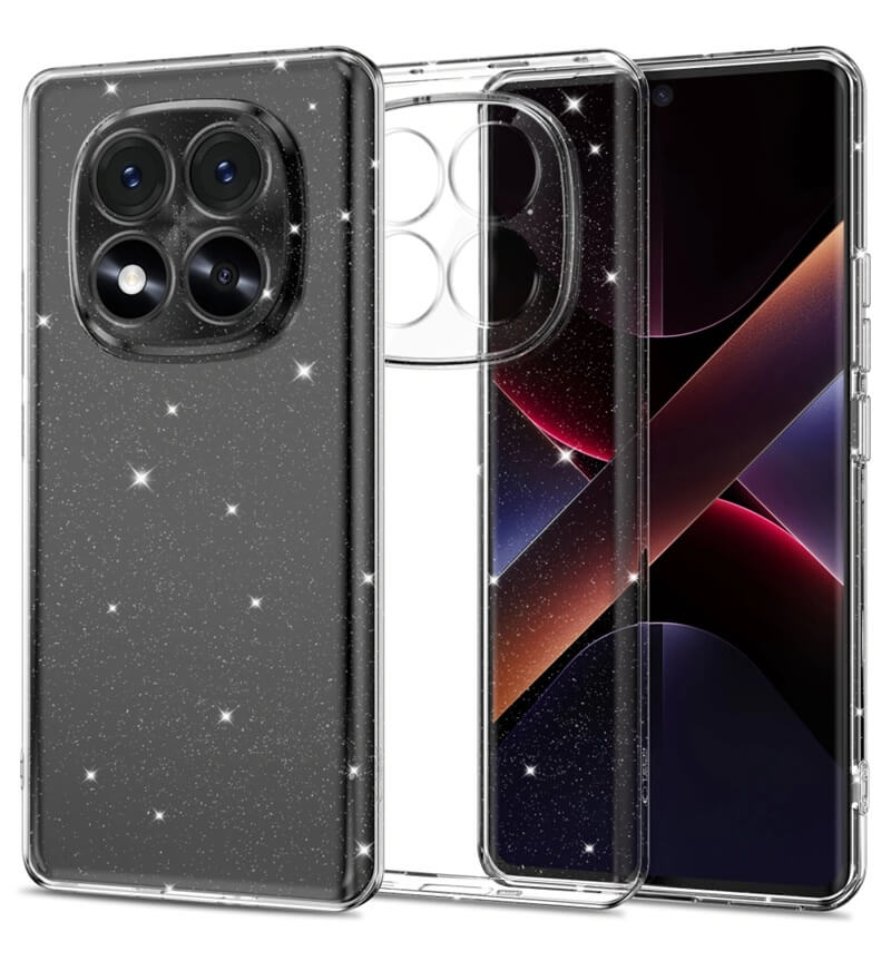 Блестящ Калъф за Xiaomi Redmi Note 14 Pro 5G, Tech-Protect FlexAir Glitter Case, Прозрачен