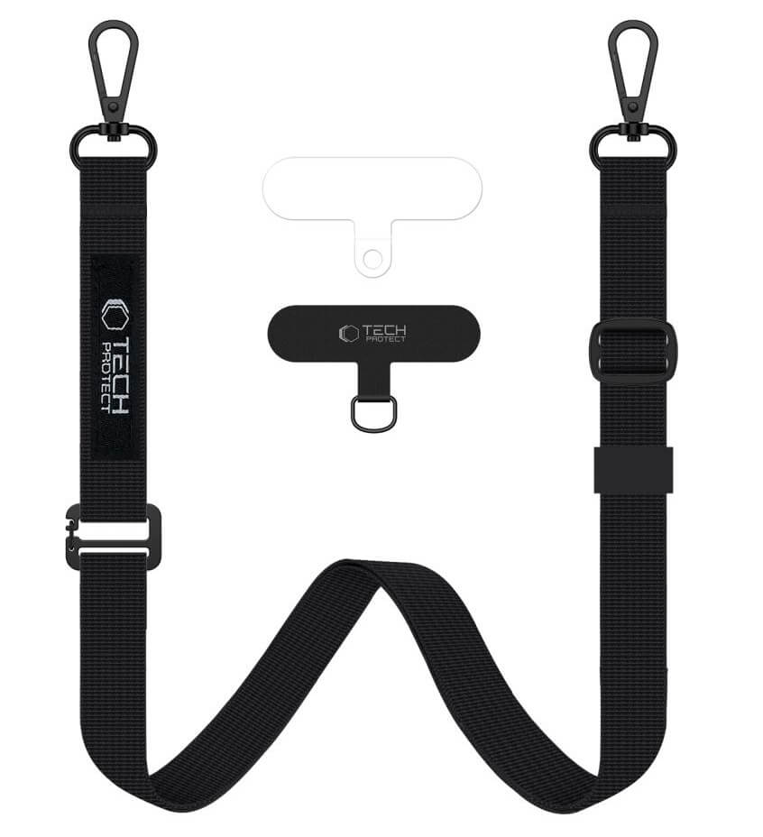 Връзка за Носене на Телефон, Tech-Protect C6S Rope CrossBody, Черен