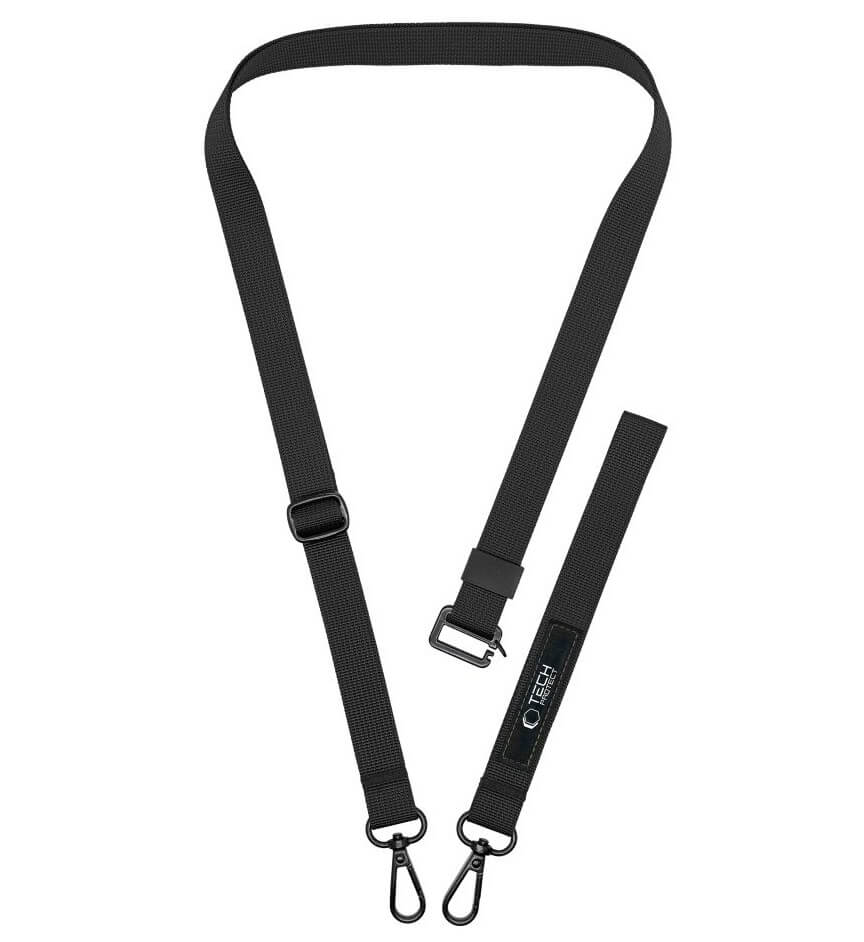 Връзка за Носене на Телефон, Tech-Protect C6S Rope CrossBody, Черен (2)