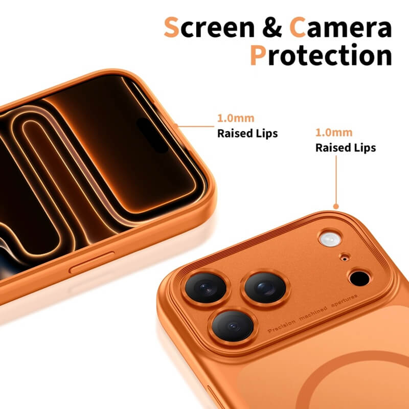 Magsafe Калъф за iPhone 17 Pro, Tech-Protect MagPeak Matte Cosmic Orange Case, Оранжев (4)