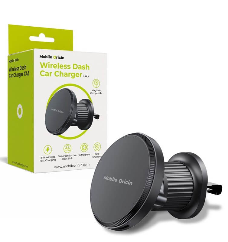Безжично Зарядно за Кола, Mobile Origin MagSafe Car Charger 15w, Черен (5)