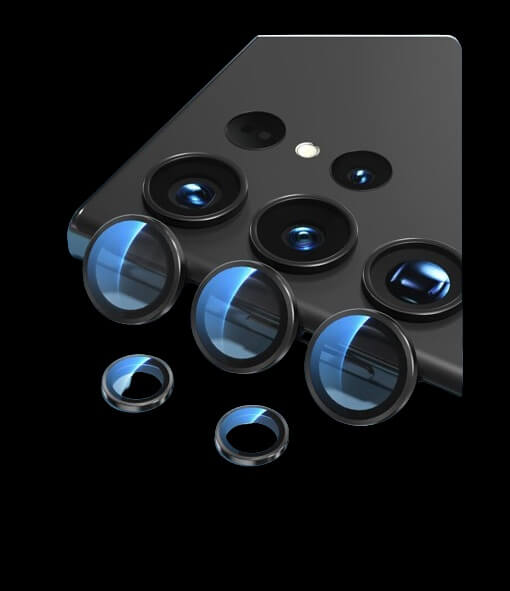 Протектор за Камерата на Samsung S25 Ultra, Blueo Cam Lens Glass, Черен (4)