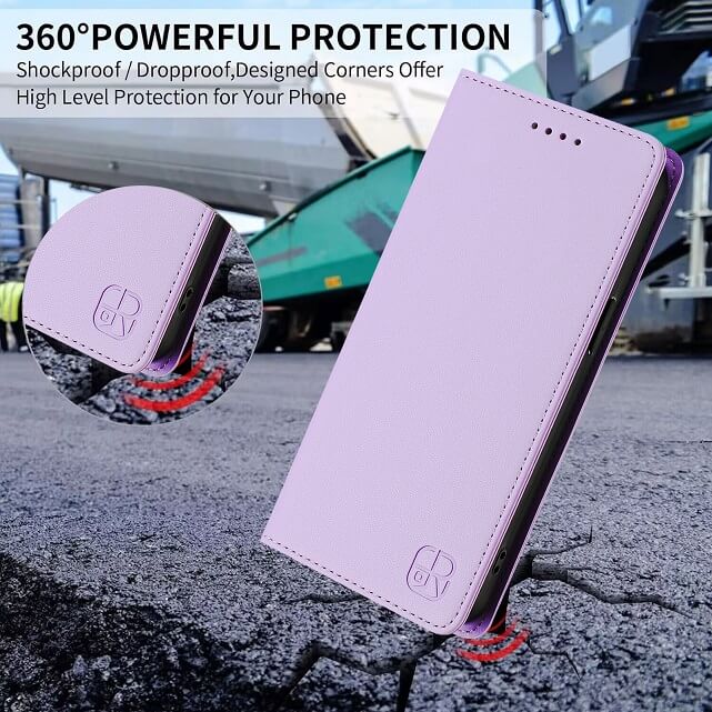 Кожен Калъф с Джобове за Xiaomi 15T, Rfid Wallet Case, Лилав (9)
