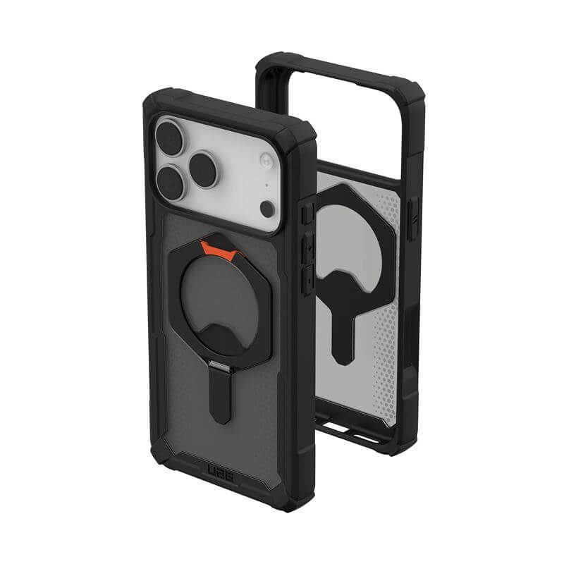 Magsafe Противоударен Калъф за iPhone 17 Pro Max, UAG Plasma XTE Case Black-Orange, Черен (5)