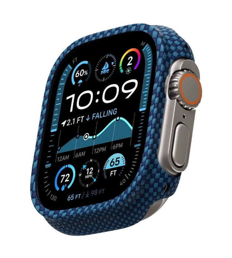 Карбонов Калъф за Apple Watch Ultra 49mm, Pitaka Air Moonrise Case, Син