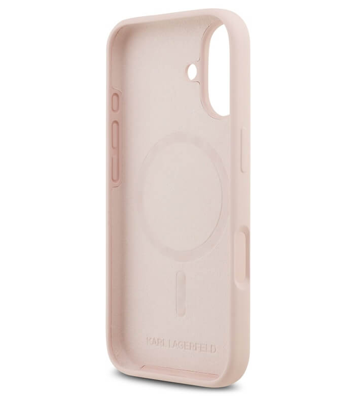 MagSafe Калъф за iPhone 17, Karl Lagerfeld Silicone Karl & Choupette Case, Розов (6)