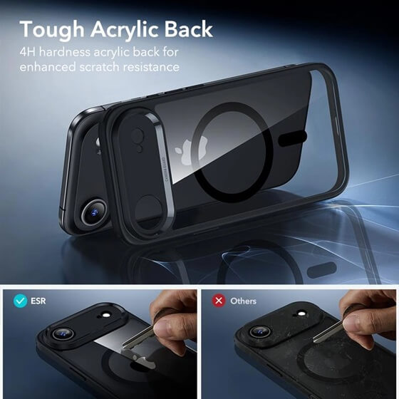 Magsafe Калъф и Протектор за iPhone Air, ESR Classic Hybrid Magnetic Set Case, Черен (7)