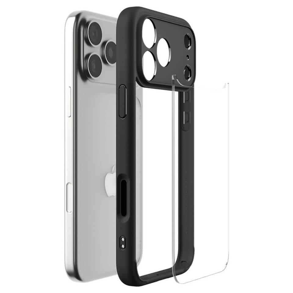 Противоударен Калъф за iPhone 17 Pro Max, Spigen Ultra Hybrid Case, Черен (6)