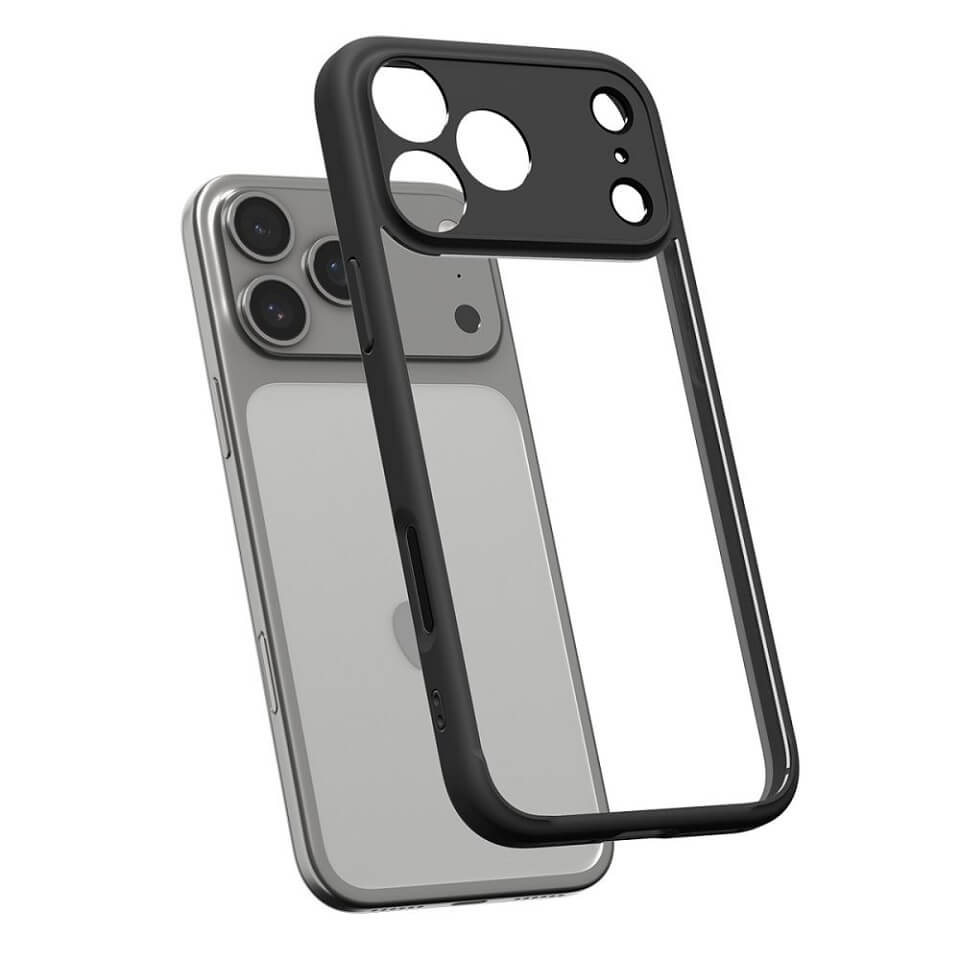 Противоударен Калъф за iPhone 17 Pro Max, Spigen Ultra Hybrid Case, Черен (4)