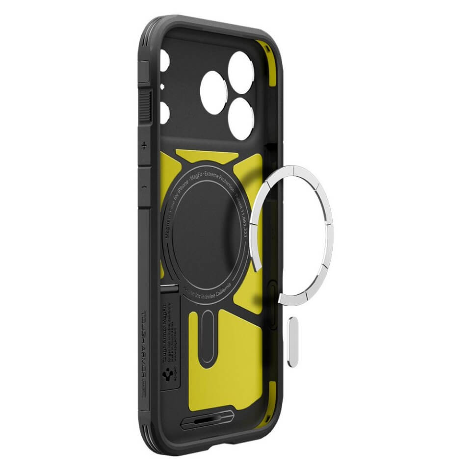 MagSafe Противоударен Калъф за iPhone 17 Pro Max, Spigen Tough Armor T Case, Черен (9)