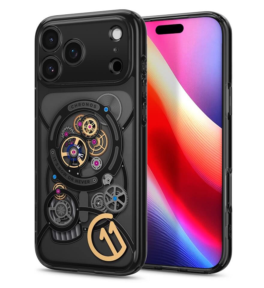 Magsafe Калъф за iPhone 17 Pro Max, Spigen c11 Chronos Ultra Hybrid T Mag Case, Черен