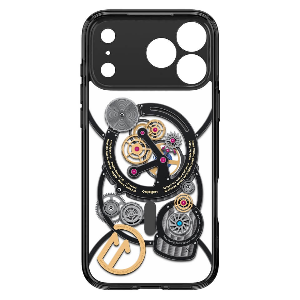 Magsafe Калъф за iPhone 17 Pro Max, Spigen c11 Chronos Ultra Hybrid T Mag Case, Черен (4)