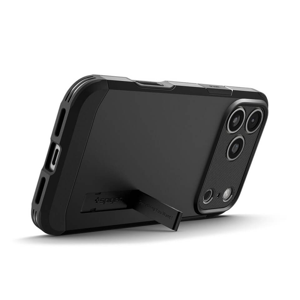 MagSafe Противоударен Калъф за iPhone 17 Pro, Spigen Tough Armor T Case, Черен (10)