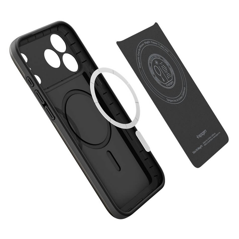 Magsafe Калъф за iPhone 17 Pro, Spigen Thin Fit Case, Черен (8)