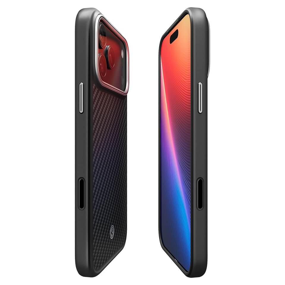 Magsafe Калъф за iPhone 17 Pro, Spigen Enzo Aramid T Case S/B, Черен (6)