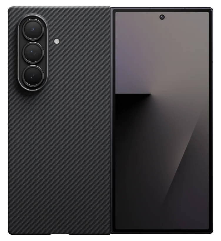 Magsafe Калъф за Samsung Z Fold 7, Pitaka Edge Black-Gray Case, Черен (3)