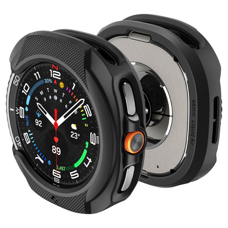 Калъф за Samsung Watch 8 Classic 46 mm, Spigen Liquid Air Case, Черен (2)